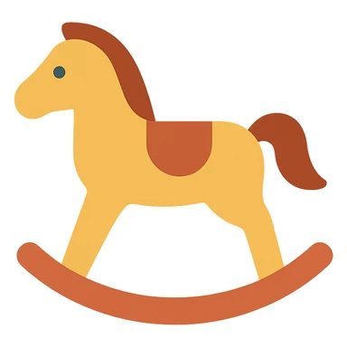 rocking horse lineal color icon sticker