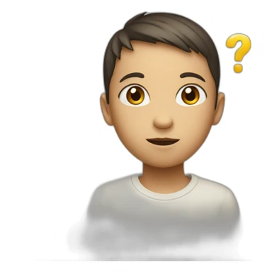 young kid face with a question mark on the side sticker