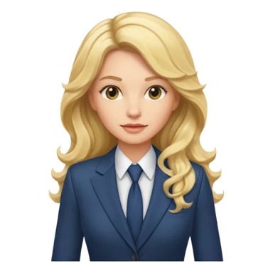 elegant female boss with long blonde wavy hair sticker