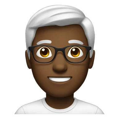A white and hair brown boy with glasses sticker
