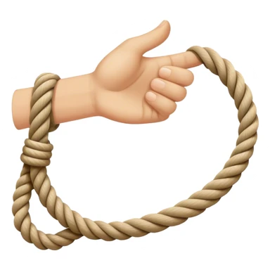 hand letting go a rope sticker