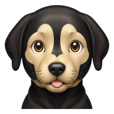 Black lab with shiny reflective fur no collar  sticker