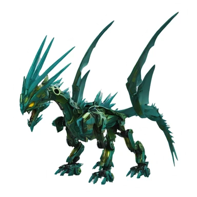 futuristic spiky dragon-Bionicle-mecha full body sticker