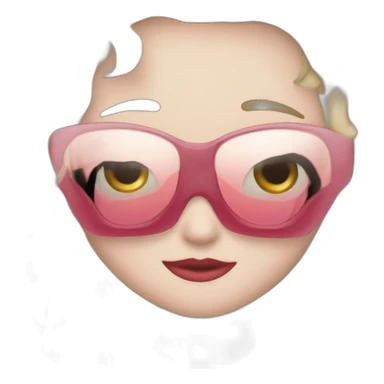 Милая белая пушистая киска с розовым носиком подмигивает одним глазом  sticker