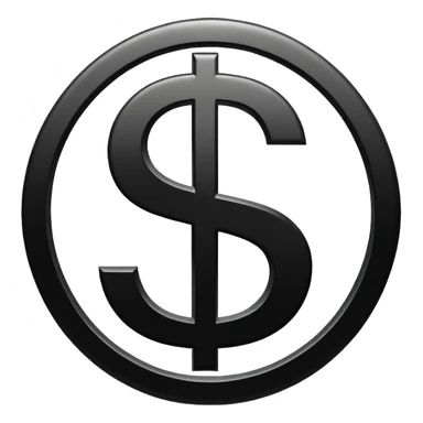 $ dollar black symbol sticker