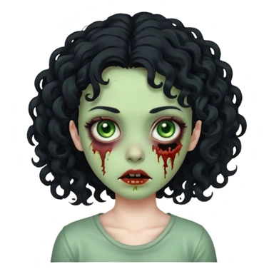 Eu quero fazer um memoji de zombie com cabelo cacheado feminino  sticker