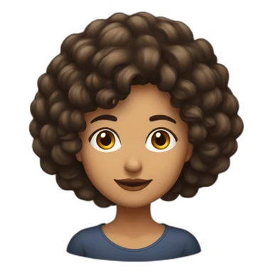 mulher morena de cabelo castanho escuro ondulado comprido sticker