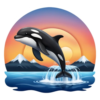 killer whale with Alaskan sunset sticker