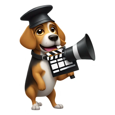 dog as a movie director sticker
