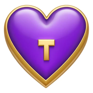 The golden Letter “t” inside a Purple Heart sticker