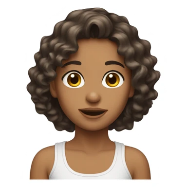 Young model brunet wavy hair sticker