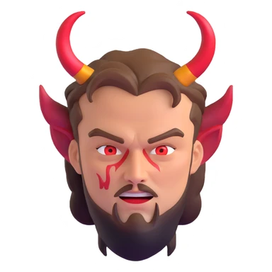 Leonardo DiCaprio with devil horns and demonic features sticker