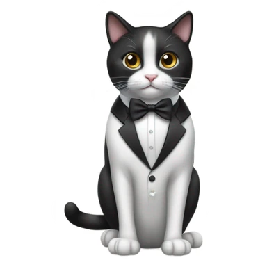 Tuxedo cat wearing tuxedo sticker