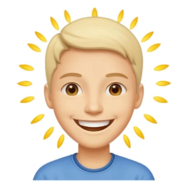 person gazing forward with a big smile, radiating optimism and hope for the future sticker