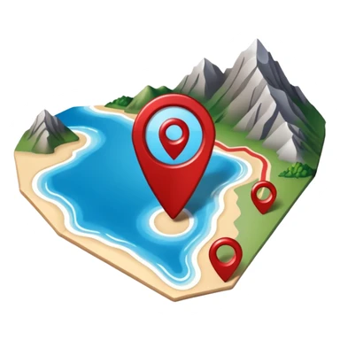 gps locater pin on west coast nz terrain map sticker