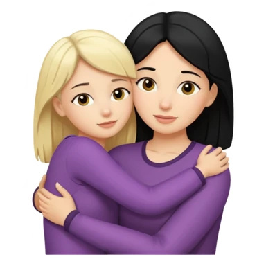 Love ❤️ of black haired mother for blonde daughter  sticker