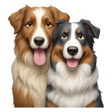 smiling Caucasian couple with Australian Shepherd  sticker