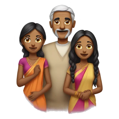 Indian(Mother father & 1 daughter) sticker