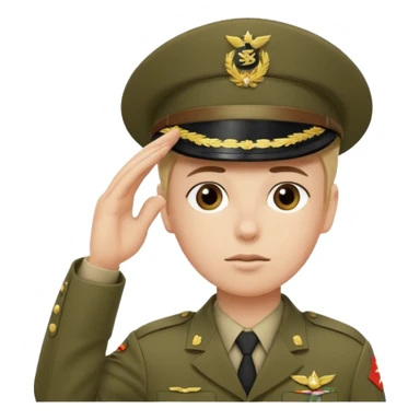 Soldat in uniform der salotiert und den Buchstaben S.A.S auf der Mütze und Uniform sticker