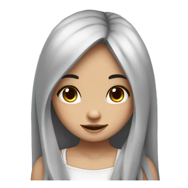 bunny girl with long black hair and brown eyes sticker