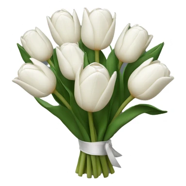 White Tulip Rose Bouquet sticker