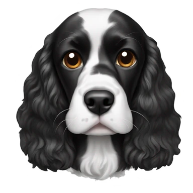 black and white cocker spaniel with nose spots sticker
