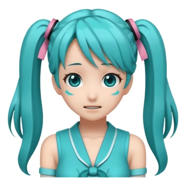 Hatsune Miku  embarrassed twintail sticker