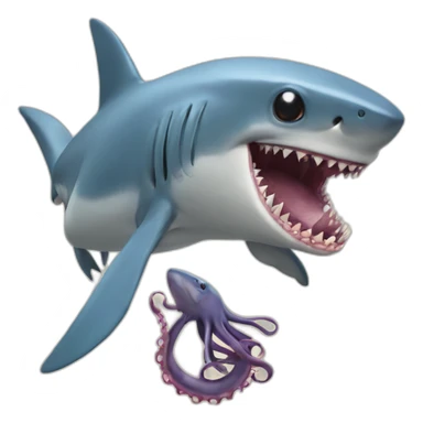 Shark attacks octopus sticker