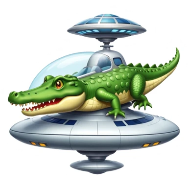 crocodile in a UFO spaceship sticker