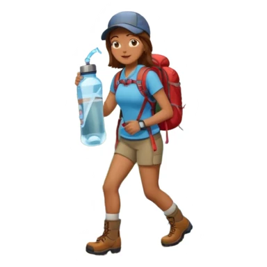 woman hiking in the woods in the sunshine brown hair sticker