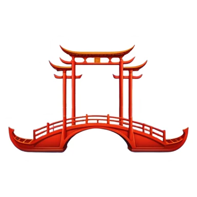 West Lake with Broken Bridge, prominent blue water surface with ripples, small traditional boat on water, symmetrical composition, simplified emoji style with bold outlines, Chinese arch bridge over expanded lake sticker