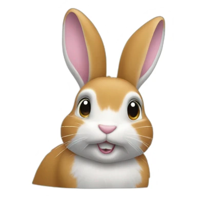 Lapin tête de béllié sticker