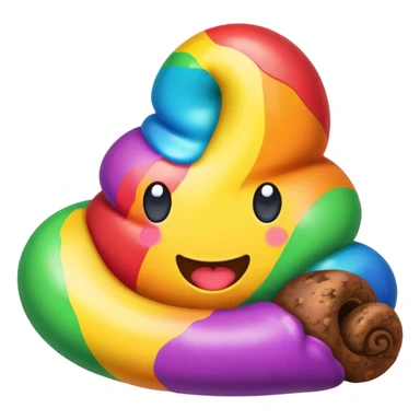 Rainbow poop color full  sticker