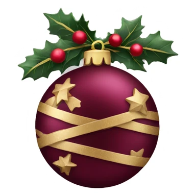 Burgundy Christmas decoration  sticker
