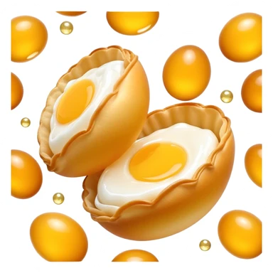 3D rendered authentic Hong Kong egg puffs (港式鸡蛋仔) with honey drizzle, golden color with shiny honey, hyper-realistic egg-shaped bubbles, glossy candy-like finish, detailed texture sticker