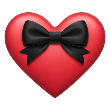 heart with a velvet bow, emo sticker