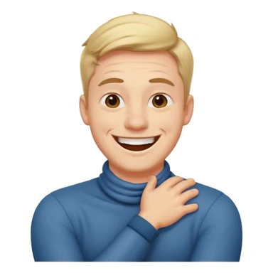 A guy laughing with his arms crossed on his neck  sticker