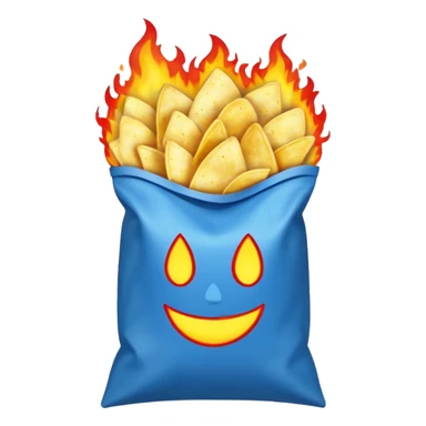 Chips blue names fire in abag sticker