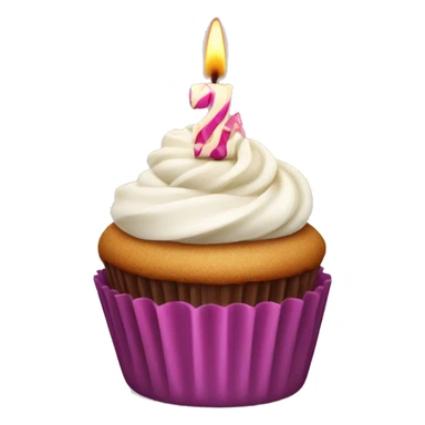 Birthday cupcake with candle on it  sticker