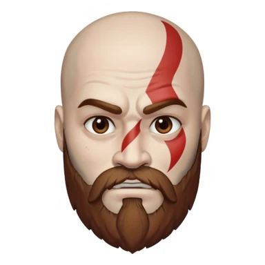 God of War Kratos (white skin, beard and eyebrow color brown) sticker