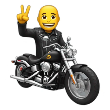 biker greeting, which involves making a 'peace' sign with the index and middle fingers of the left hand. sticker