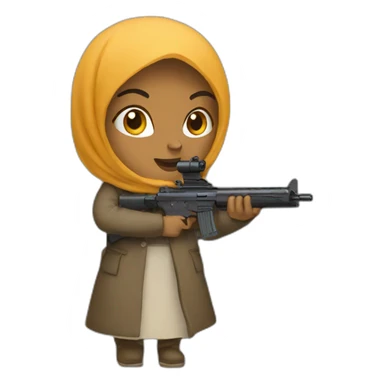 Muslim woman with a gun sticker