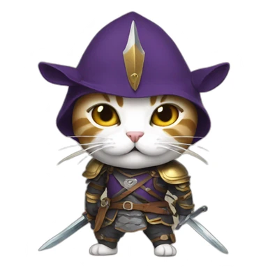 Cat swordman sticker