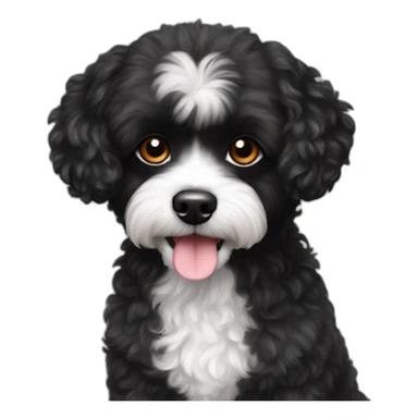 black poodle maltese chihuahua small fluffy dog sticker