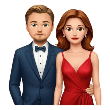 leonardo di caprio and Julia Roberts in a red dress sticker