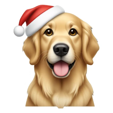 Golden retriever in a santa hat  sticker