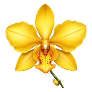 Yellow side facing orchid flower of indian wedding garland sticker