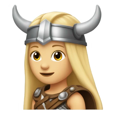 Girl Viking blonde hair helmet with horns sticker