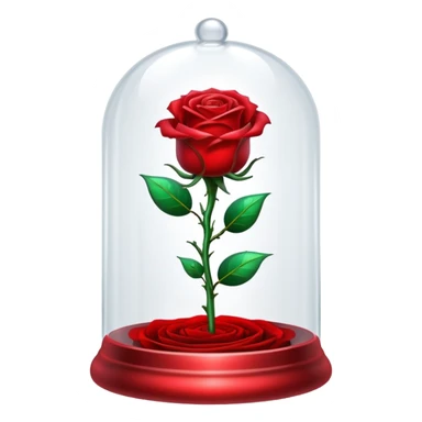 The glittering enchanted rose from “Beauty and the Beast” in its glass bell  sticker