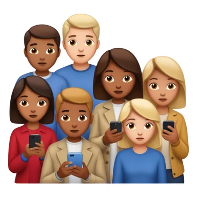 people searching something with iphone and people around sticker